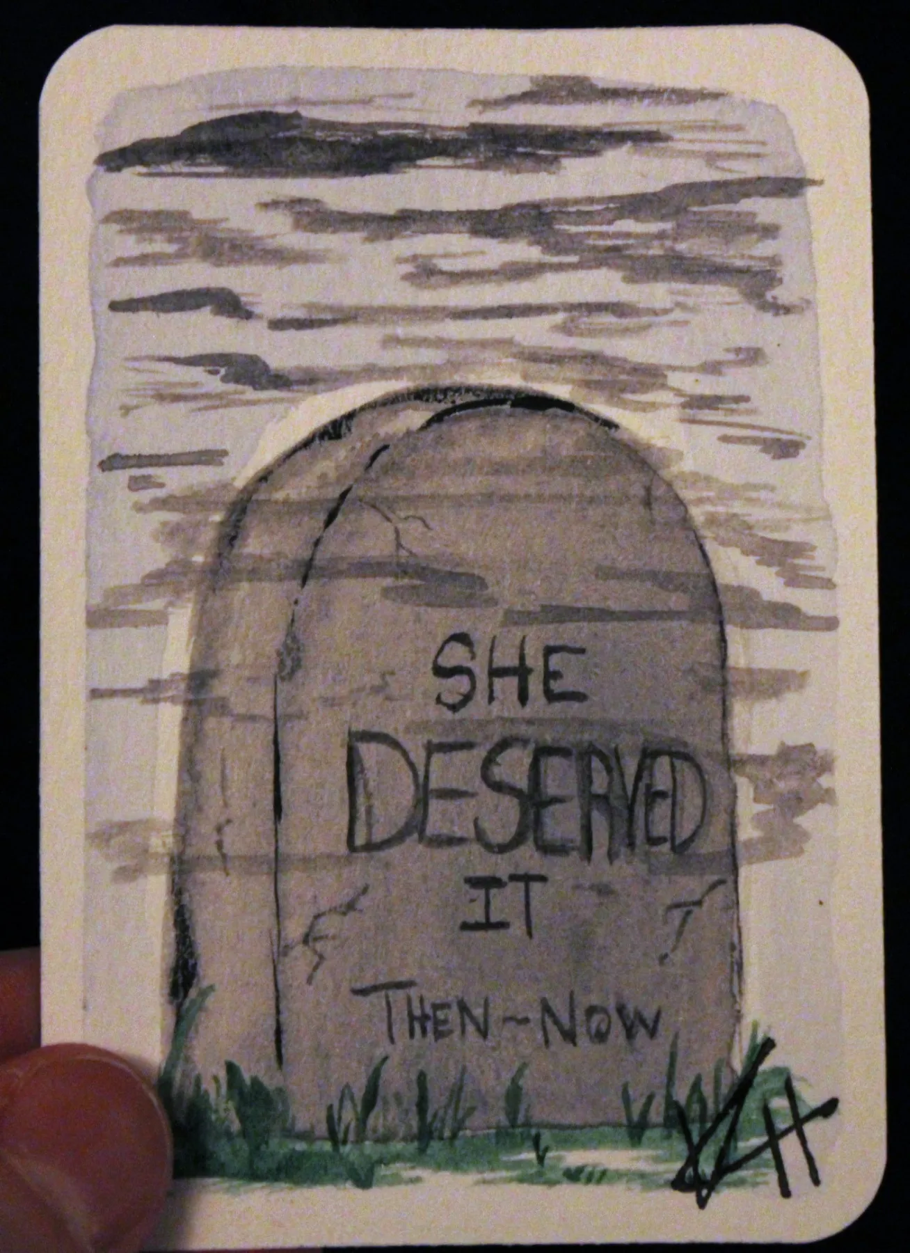 Tomb Stone of You Know Who aceo art card