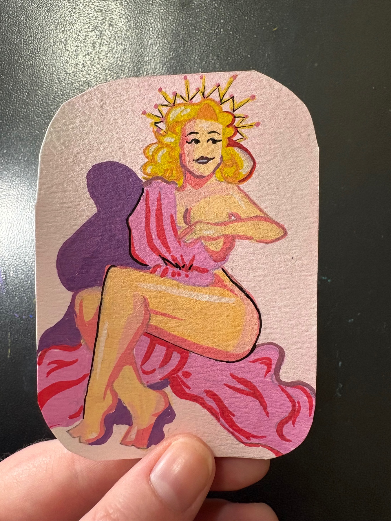 Queen of my Heart Pinup aceo art card