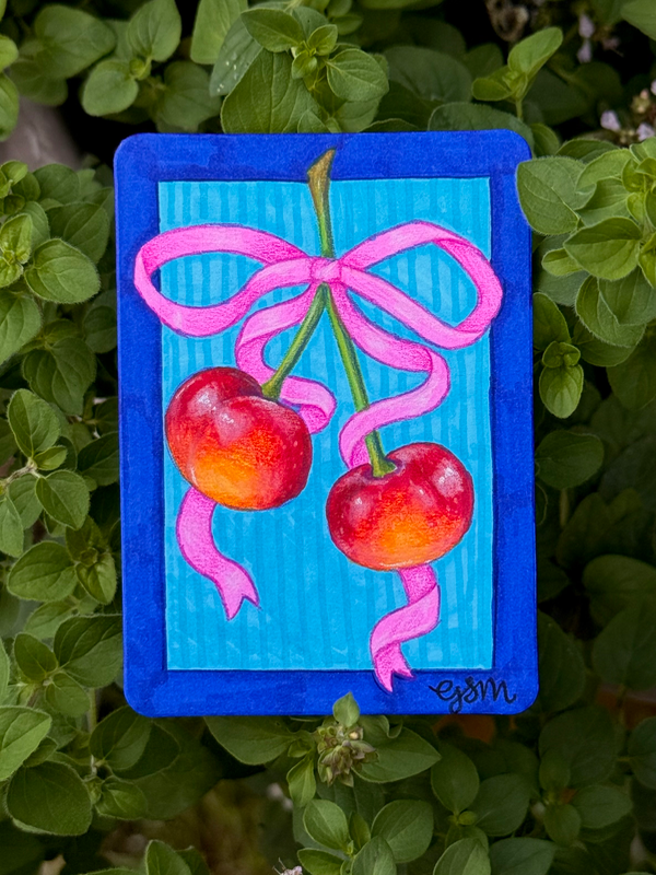 Charming Cherries aceo art card