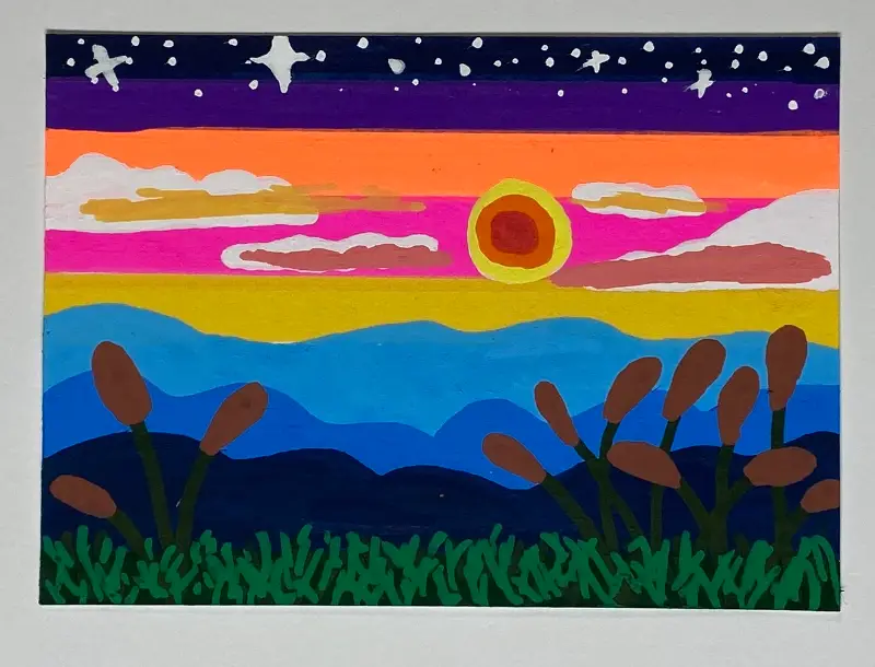 Sunset Over Max Patch aceo art card