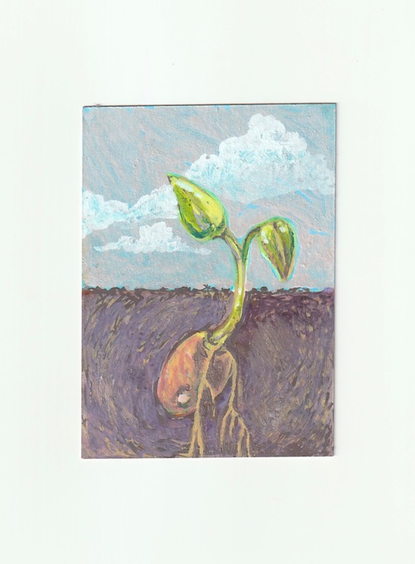 Seedling aceo art card