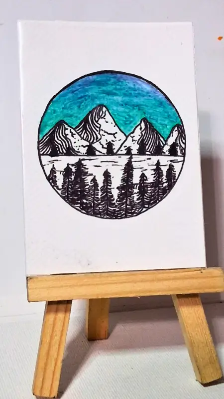Colorpop Mountain Series #4 aceo art card