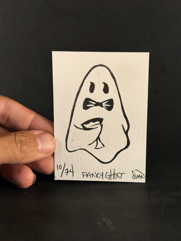 Fancy Ghost aceo art card