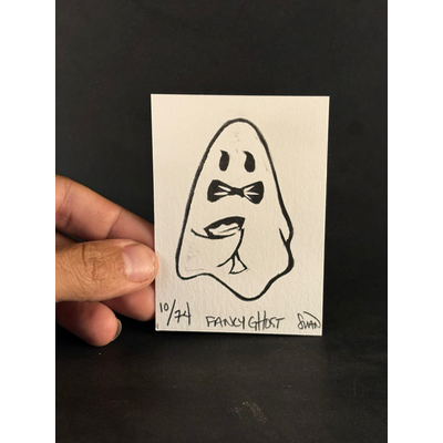 Fancy Ghost aceo art card thumbnail 1