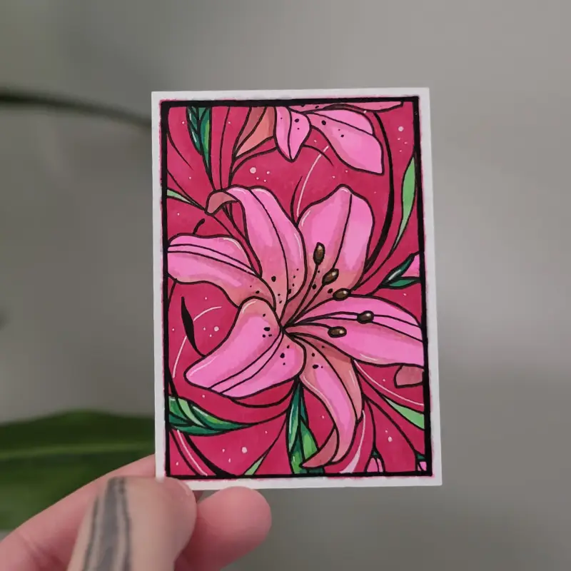 Cupid's Lilies aceo art card