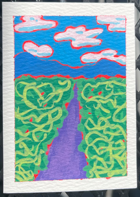 Mountain Road aceo art card thumbnail 2