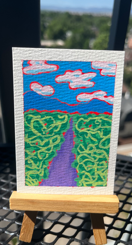 Mountain Road aceo art card