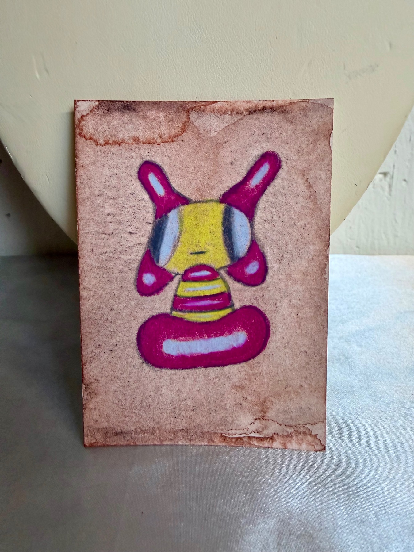 Cute Alien Drawing aceo art card