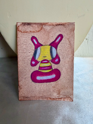 Cute Alien Drawing aceo art card thumbnail 1