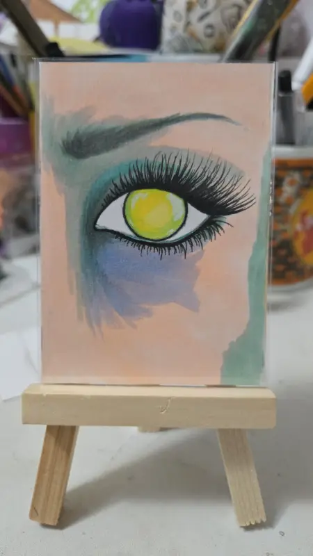 Yellow Eye aceo art card