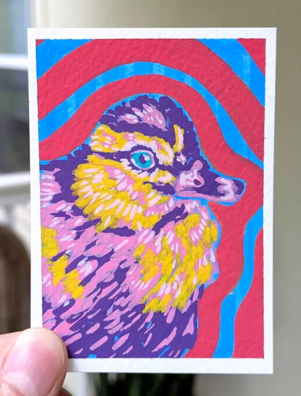 Duckling aceo art card