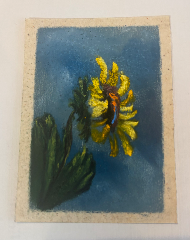 sun flower ACEO original Art aceo art card
