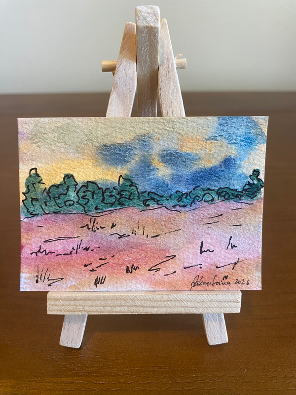 Empty Field- Countryside Series #6/9 aceo art card