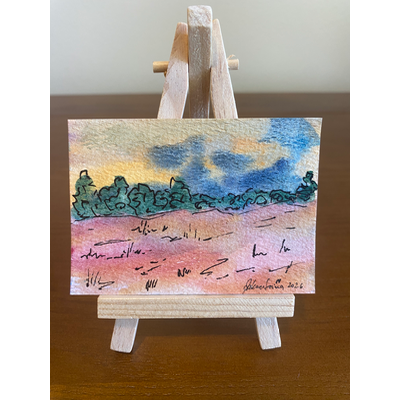 Empty Field- Countryside Series #6/9 aceo art card thumbnail 1