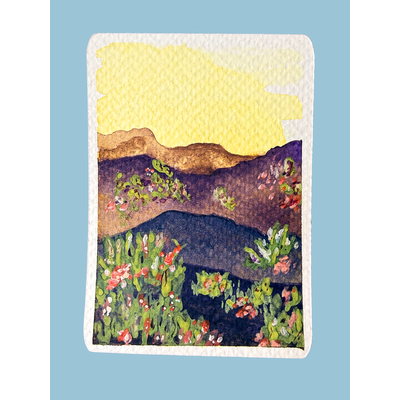 Summertime Hills aceo art card thumbnail 2