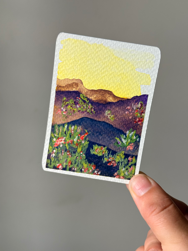 Summertime Hills aceo art card