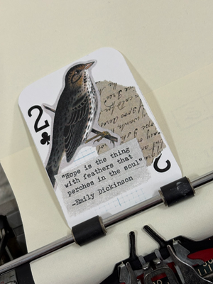Bird Emily Dickinson hope quote collage print by Mazerzine aceo art card thumbnail 2