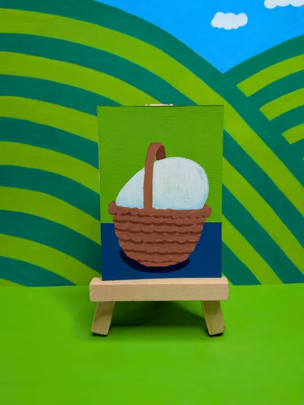Don't Put All Your Egg in One Basket aceo art card