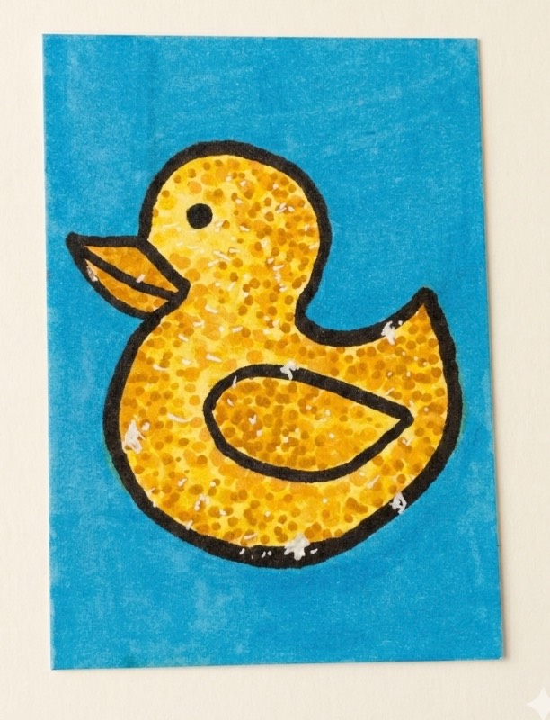 LUCKY DUCKY aceo art card