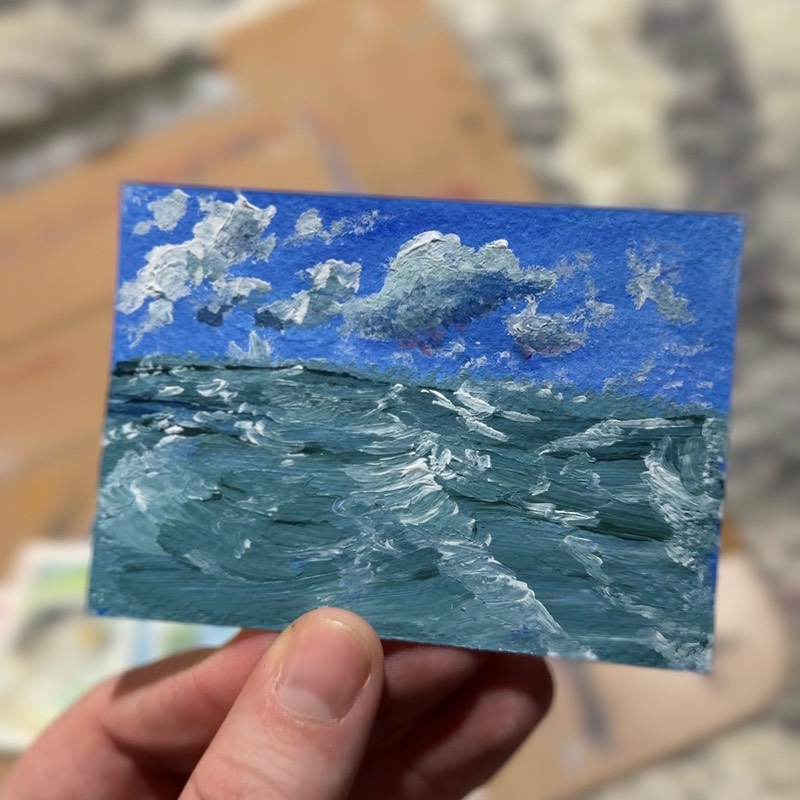 Impressionist Seascape aceo art card