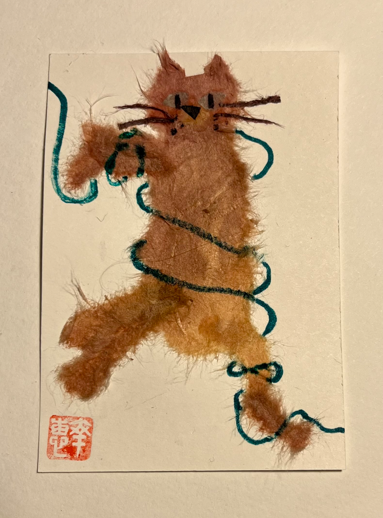 Cat can’t resist aceo art card