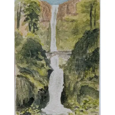 Multnomah Falls aceo art card thumbnail 2