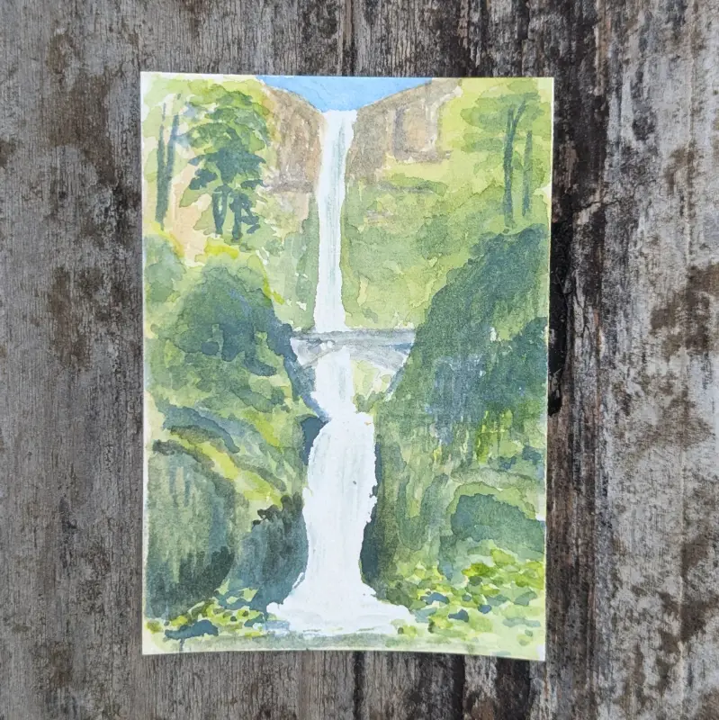 Multnomah Falls aceo art card