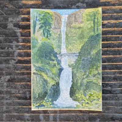 Multnomah Falls aceo art card thumbnail 3