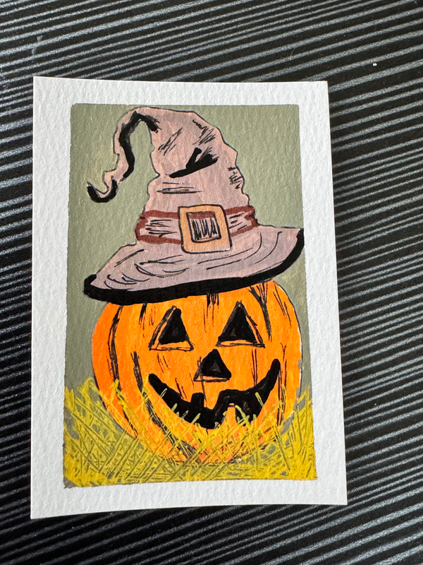 Fall Jack o’ Lantern aceo art card