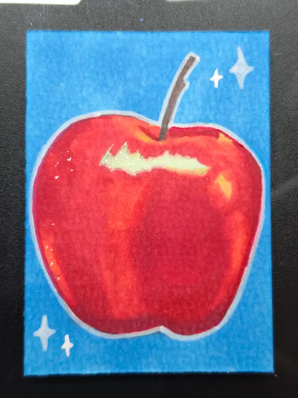 Red Apple aceo art card