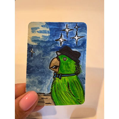 Sun & moonlight aceo art card thumbnail 1