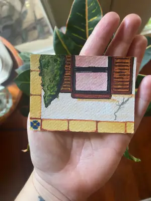Window and Vine aceo art card thumbnail 2