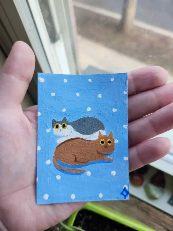 Stacked aceo art card