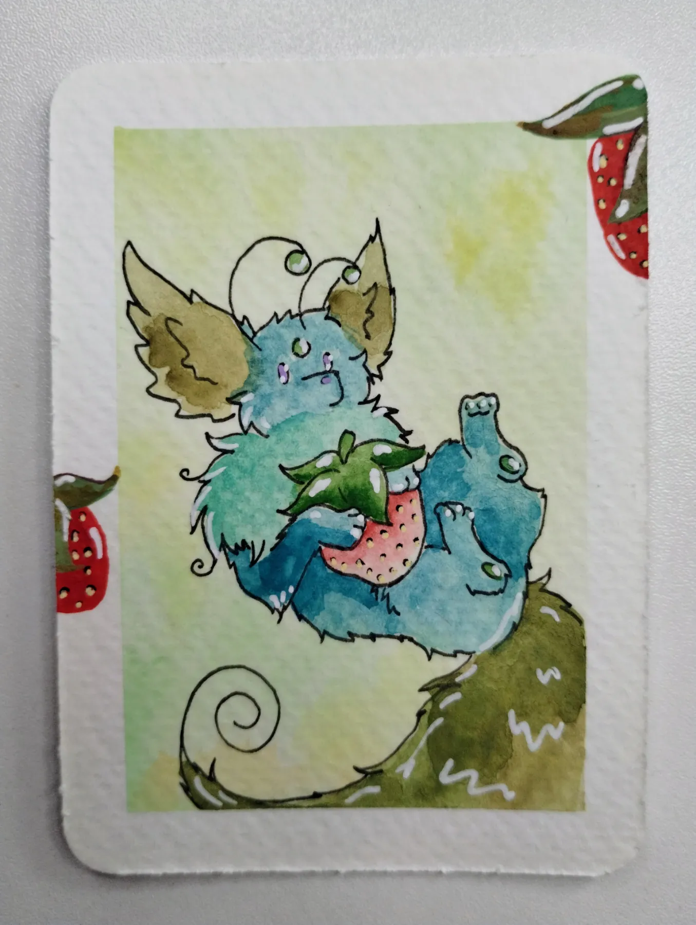Berry Thief 🍓 aceo art card