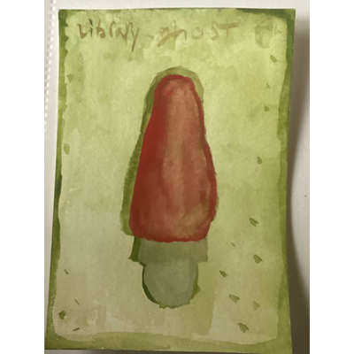 Red mushroom! aceo art card thumbnail 1
