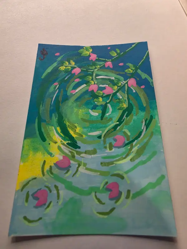 Ripples in the pond aceo art card