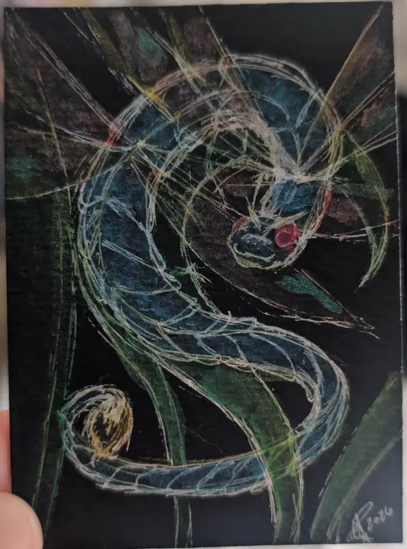 Dragonfly aceo art card