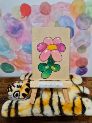 "Stop and Smell the Flower" Plant, Nature aceo art card thumbnail 1