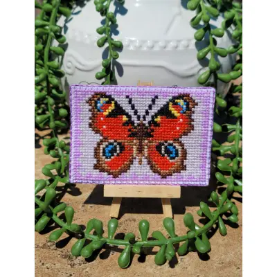 Peacock Butterfly aceo art card thumbnail 1