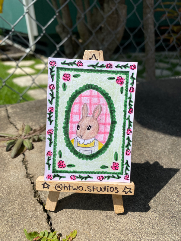 Rabbit Vintage Portrait (1/2 Set) aceo art card