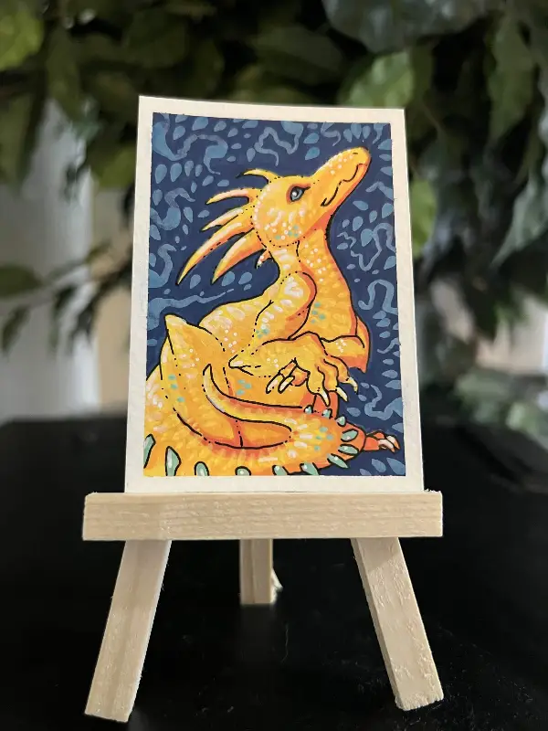 Daydreaming Dragon aceo art card