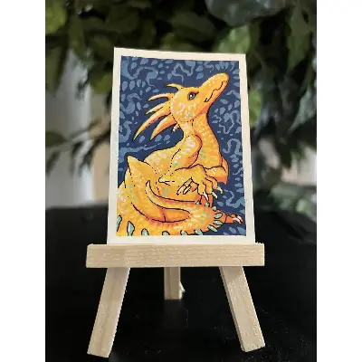 Daydreaming Dragon aceo art card thumbnail 1