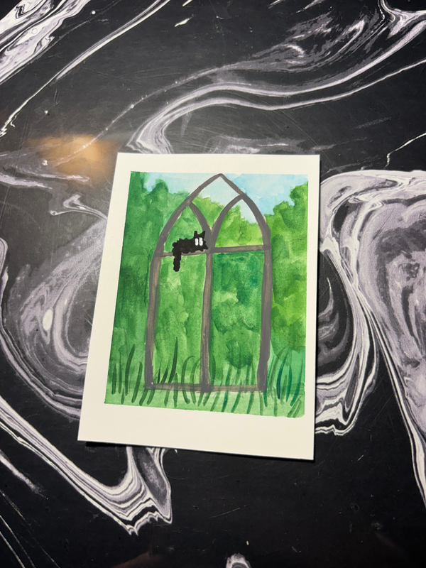 Spooky baby aceo art card