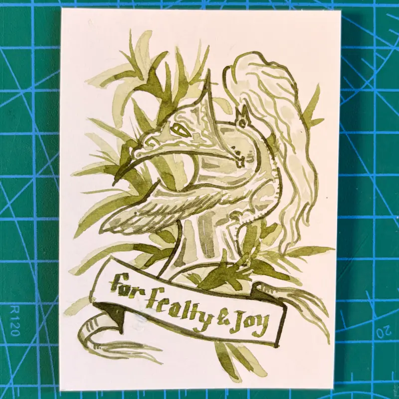 Knight of Fealty (Knights of the Flowers 6/8) aceo art card