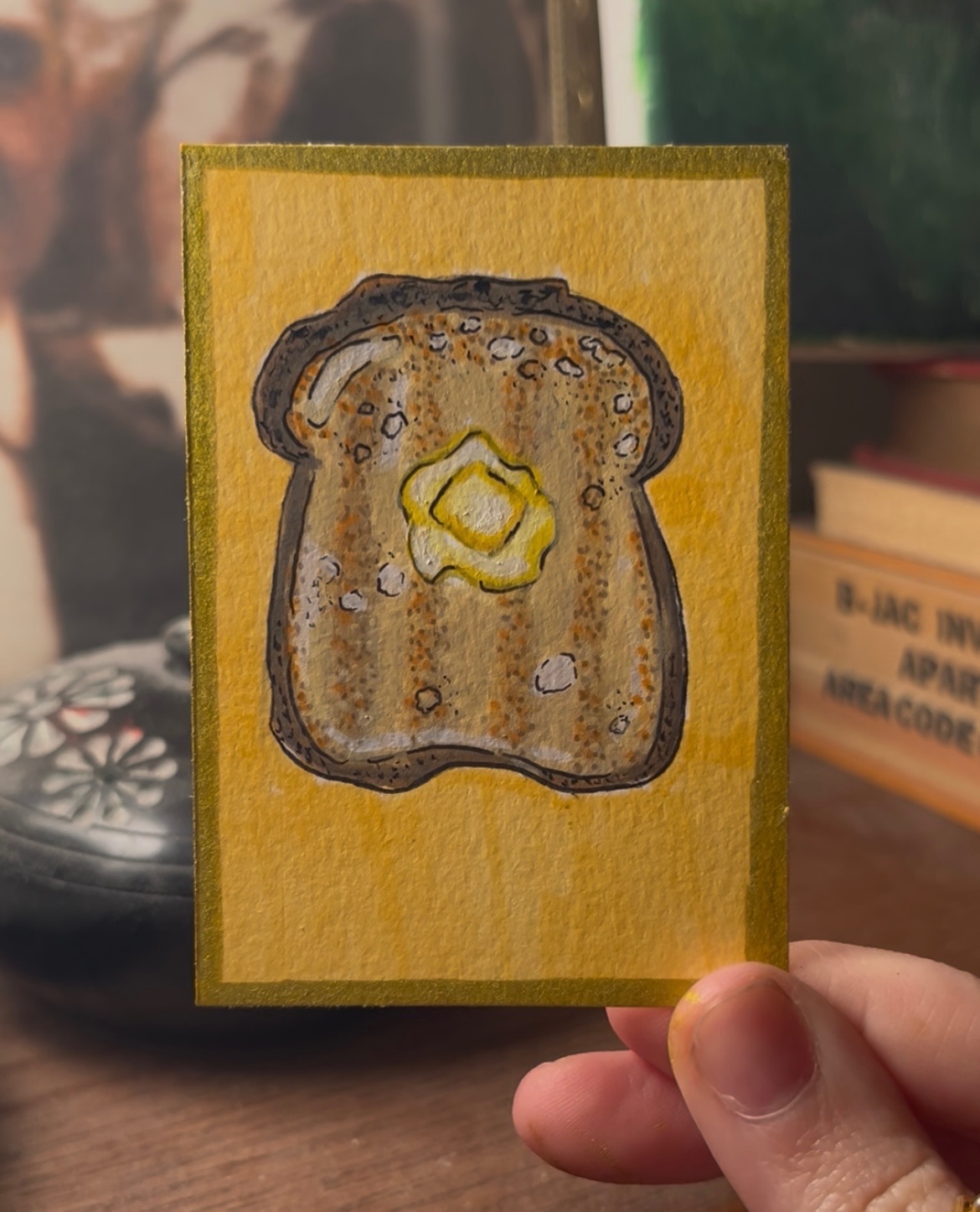 Buttered Toast aceo art card