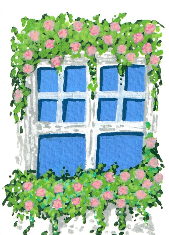 Blooming View aceo art card