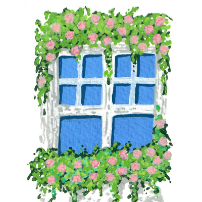 Blooming View aceo art card thumbnail 1