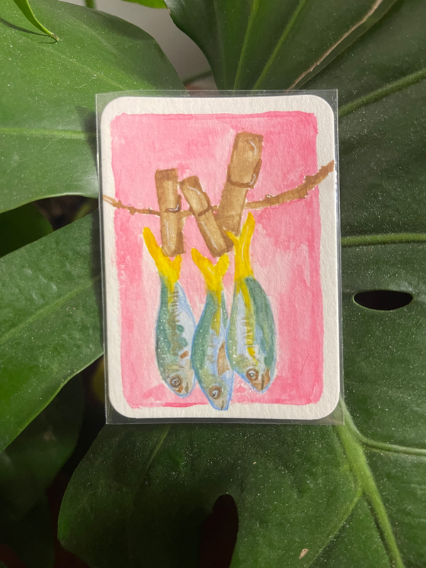 “Hanging Out to Dry” aceo art card