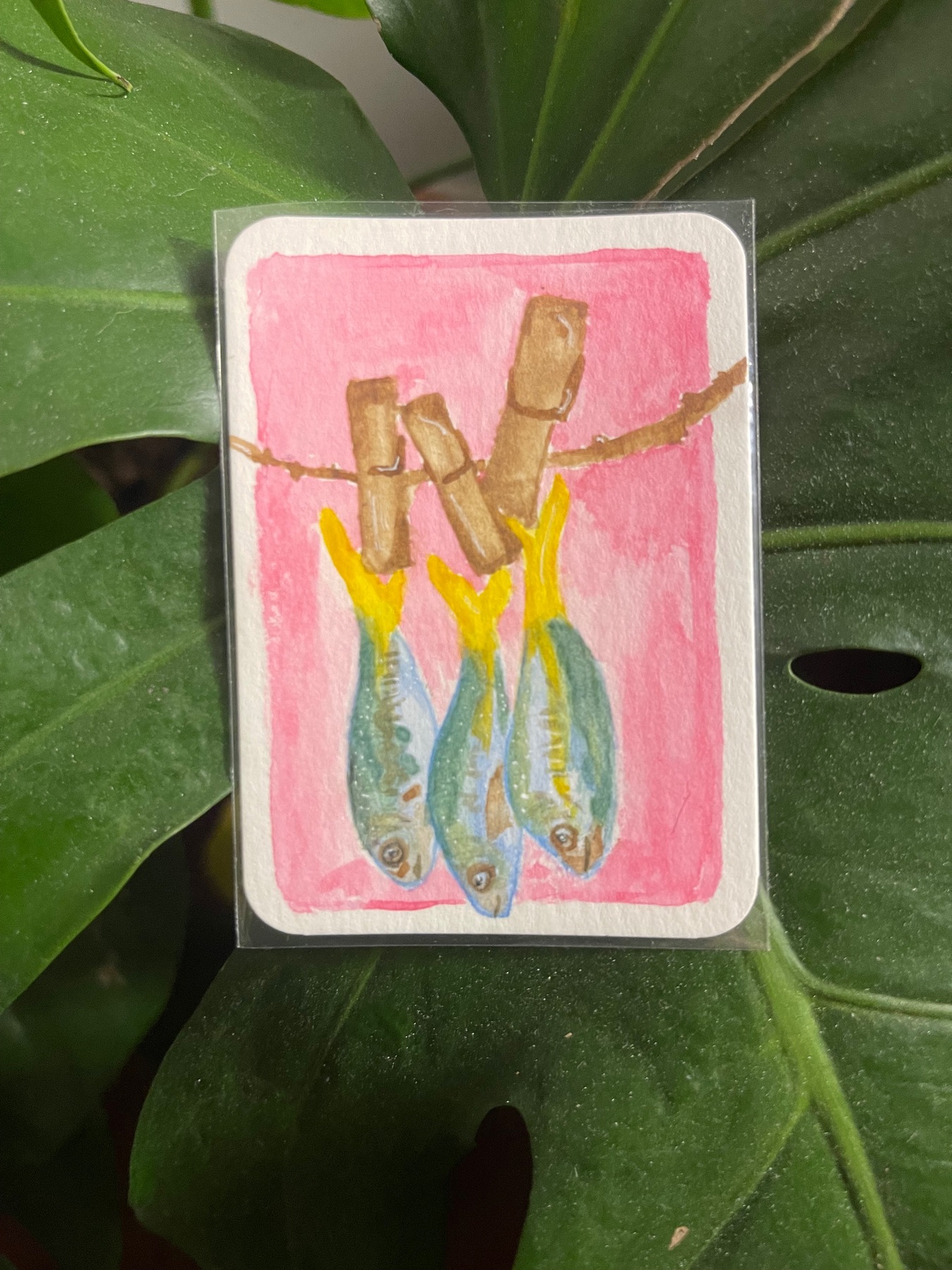 “Hanging Out to Dry” aceo art card