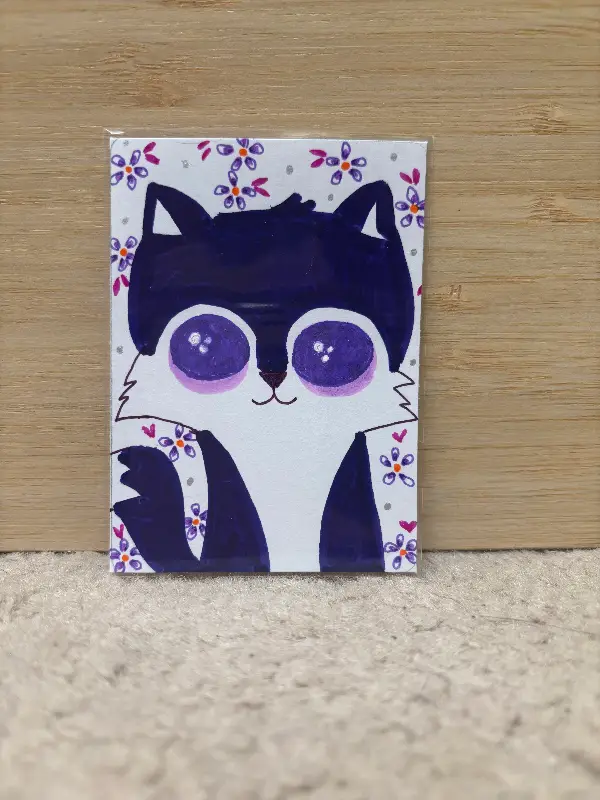 Purple Sakura Fox aceo art card